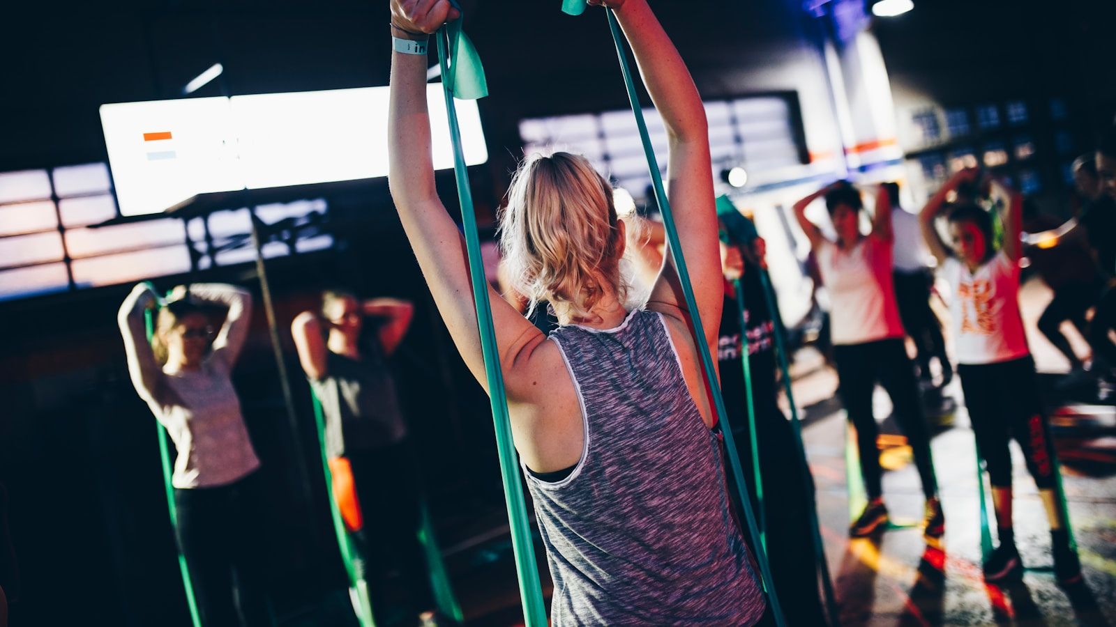 Members training together during a group class